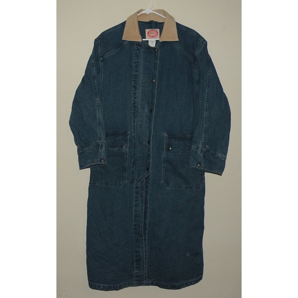 Australian Outback Collection Women’s Extra Small Denim Duster Trench Coat Blue